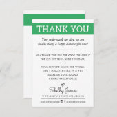 DANK IHNEN Geschäftsauftrag einfügen modern grün Dankeskarte (Vorne/Hinten)