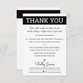 DANK IHNEN Geschäftsauftrag einfügen moderne Schwa Dankeskarte (Vorne/Hinten)