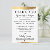 DANK IHNEN Geschäftsauftrag Einlegen moderner Gold Dankeskarte (Stehend Vorderseite)