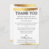 DANK IHNEN Geschäftsauftrag Einlegen moderner Gold Dankeskarte (Vorne/Hinten)