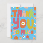 DANK IHNEN Groovy Daisies Bubble Letters Tree Free Karte (Vorderseite)