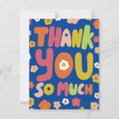 DANK IHNEN Groovy Daisies Bubble Letters Tree Free Karte (Vorderseite)