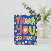 DANK IHNEN Groovy Daisies Bubble Letters Tree Free Karte (Stehend Vorderseite)