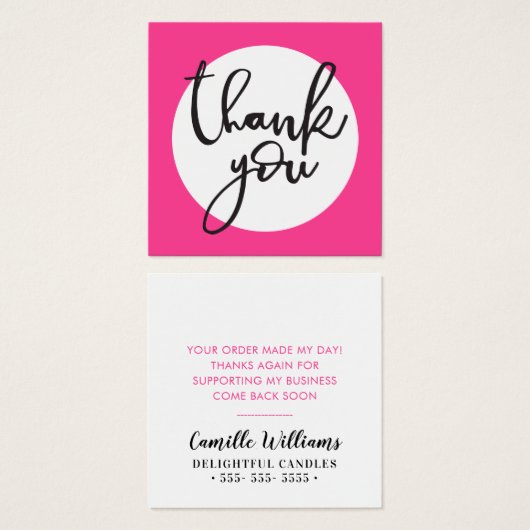 DANK IHNEN Handschrift, einfache fette Flecken ros (Vorne & Hinten)