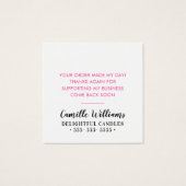 DANK IHNEN Handschrift, einfache fette Flecken ros (Rückseite)