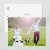 DANK IHNEN Hochzeit Black Typografy FOTO Postcard Postkarte (Vorne/Hinten)