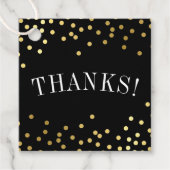 DANK IHNEN luxuriöse stilvolle goldene Konfetti Fl Geschenkanhänger (Vorderseite)