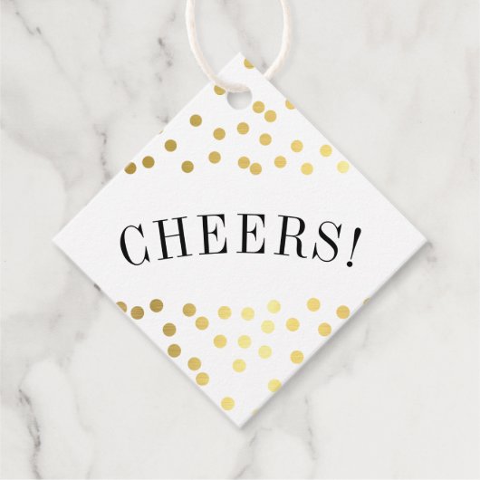 DANK IHNEN luxuriöse stilvolle goldene Konfetti Sp Geschenkanhänger (Vorderseite)