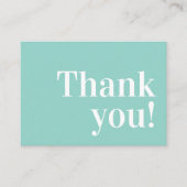 DANK IHNEN moderne Beilage Serifengrün Visitenkarte (Vorderseite)