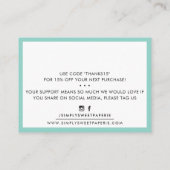 DANK IHNEN moderne Beilage Serifengrün Visitenkarte (Rückseite)