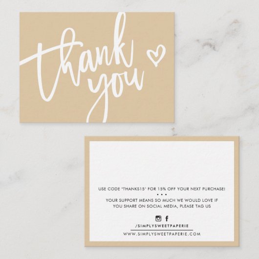 DANK IHNEN moderne Beilage Tags Champagner (Vorne/Hinten)