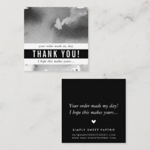 DANK IHNEN moderne, einfache, kühne Aquarellfarbe Quadratische Visitenkarte