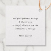 DANK IHNEN moderne handgeschriebene Schrift schrei Geschenkanhänger (Rückseite)