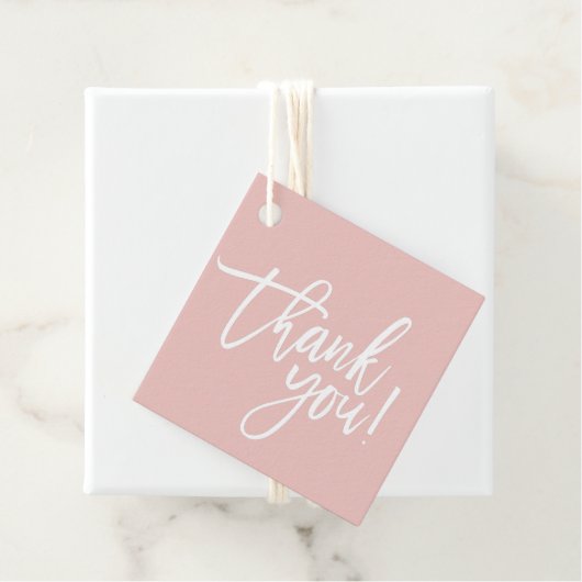 DANK IHNEN moderne handschrift weiß pink Geschenkanhänger (Beispiel)