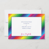 DANK IHNEN moderne, helle Regenbogenfarben Dankeskarte (Rückseite)