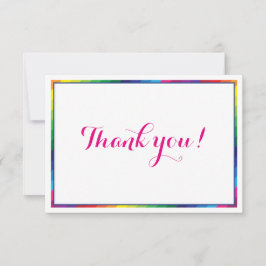 DANK IHNEN moderne, helle Regenbogenfarben Dankeskarte