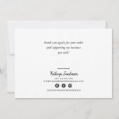 DANK IHNEN moderne kleine Unternehmen einfügen Sch Dankeskarte (Rückseite)