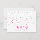 DANK IHNEN moderne niedliche Sprinklen bunt Backen Dankeskarte (Vorderseite)