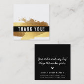 DANK IHNEN moderne, schlichte Glam Luxus Gold Glit Quadratische Visitenkarte (Vorne/Hinten)