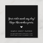 DANK IHNEN moderne schlichte Glamour luxuriösen si Quadratische Visitenkarte (Rückseite)