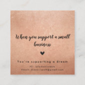 DANK IHNEN moderne schlichte Glamour luxuriösen si Quadratische Visitenkarte (Rückseite)