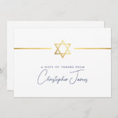 DANK IHNEN modernen Gold jüdischen Sternenflotte b Dankeskarte (Vorne/Hinten)