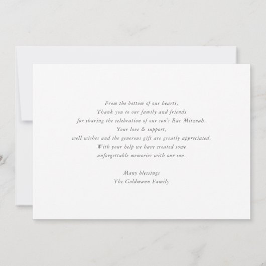 DANK IHNEN modernen goldenen jüdischen Stern hell  Dankeskarte (Rückseite)