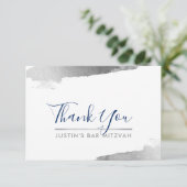 DANK IHNEN modernen Luxus vergoldeten silbernen bl Dankeskarte (Stehend Vorderseite)