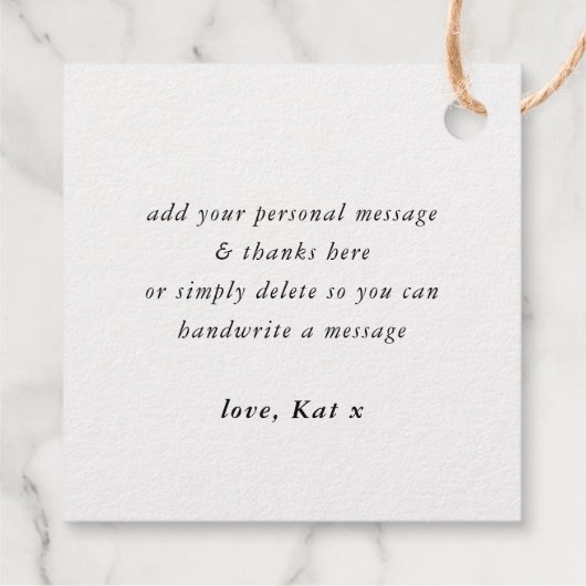 DANK IHNEN modernen Spaß handgeschriebene Typograf Geschenkanhänger (Rückseite)