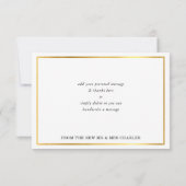 DANK IHNEN modernes Forst grünes weißes Gold Detai Dankeskarte (Rückseite)