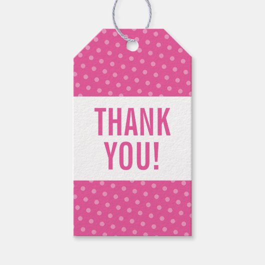 DANK IHNEN niedliche polka dot pattern pink Gift T Geschenkanhänger (Vorderseite)