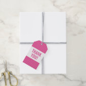 DANK IHNEN niedliche polka dot pattern pink Gift T Geschenkanhänger (Mit Garn)