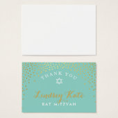 DANK IHNEN NOTIEREN rustikalen Fleck Konfetti Gold (Vorne & Hinten)