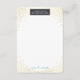 DANK IHNEN NOTIEREN WEDD Mini Gold Konfetti Minze Dankeskarte