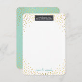 DANK IHNEN NOTIEREN WEDD Mini Gold Konfetti Minze Dankeskarte (Vorne/Hinten)