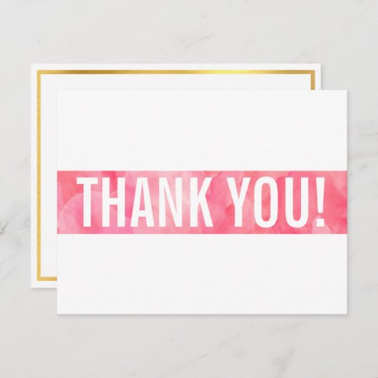 DANK IHNEN NOTWENDIG moderne kühle Korallen rosa G Dankeskarte (Vorne/Hinten)