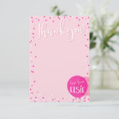 DANK IHNEN NOTWENDIG niedliche rosa Ballons konfet Einladung (Stehend Vorderseite)