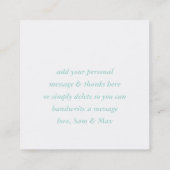 DANK IHNEN Pfefferminzgrün weiße Pinselspitze Schr Quadratische Visitenkarte (Rückseite)