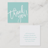 DANK IHNEN Pfefferminzgrün weiße Pinselspitze Schr Quadratische Visitenkarte (Vorne/Hinten)