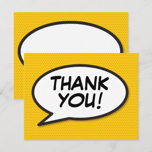 DANK IHNEN Reden Bubble Fun Modernes Comic Buch Postkarte (Vorne/Hinten)
