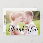 DANK IHNEN Schwarzer TYPOGRAFIE Foto-Karte vorne & Dankeskarte (Vorne/Hinten)