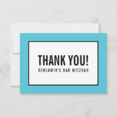 DANK IHNEN viel Spaß mit kühlem schwarzen Türkis RSVP Karte (Vorderseite)