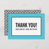 DANK IHNEN viel Spaß mit kühlem schwarzen Türkis RSVP Karte (Vorne/Hinten)