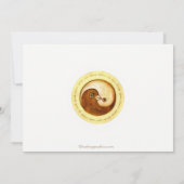 DANK IHNEN WEDD CARD Gold YinYang Doves Harmony Dankeskarte (Rückseite)