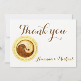 DANK IHNEN WEDD CARD Gold YinYang Doves Harmony Dankeskarte