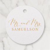 DANK IHNEN White Real Gold Foil Heart Wedding Geschenkanhänger (Rückseite)