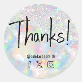 Dank Imitate Holograph opal Glitzer Runder Aufkleber