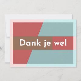 "Dank je wel" Dankeskarte