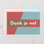 "Dank je wel" Dankeskarte (Vorne/Hinten)