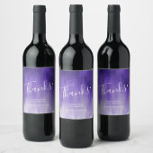 Dank lila abstrakter Hochzeit Weinetikett (Flaschen)